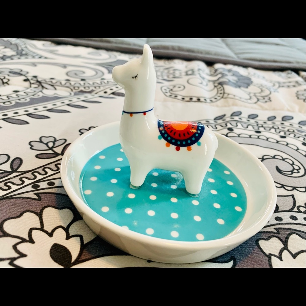 Cute Llama Trinket Ring Dish